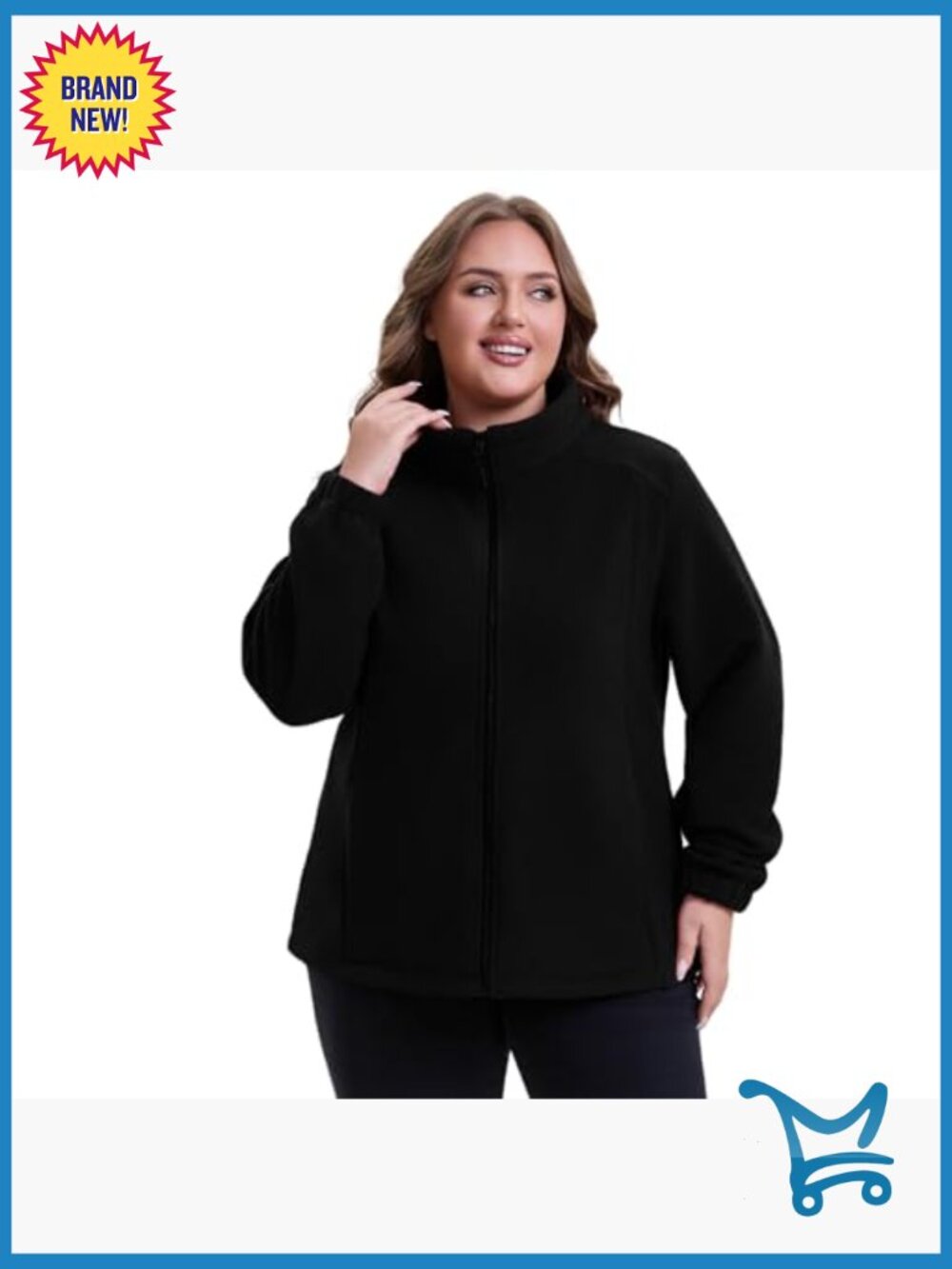 Plus Size Zip Up Fleece Jacket Lightweight Soft Polar Fleece - Picture 2 of 7